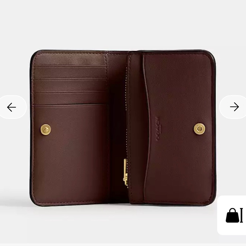 Coach Merlot Burgundy Essential Cardholder Leather Wallet $125 LIKE NEW - Picture 2 of 3